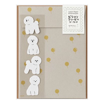 Bichon Frisé Letter Set with Stickers · Midori