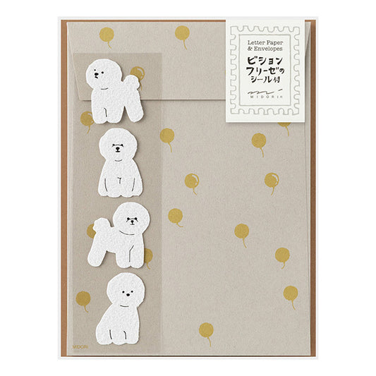 Bichon Frisé Letter Set with Stickers · Midori