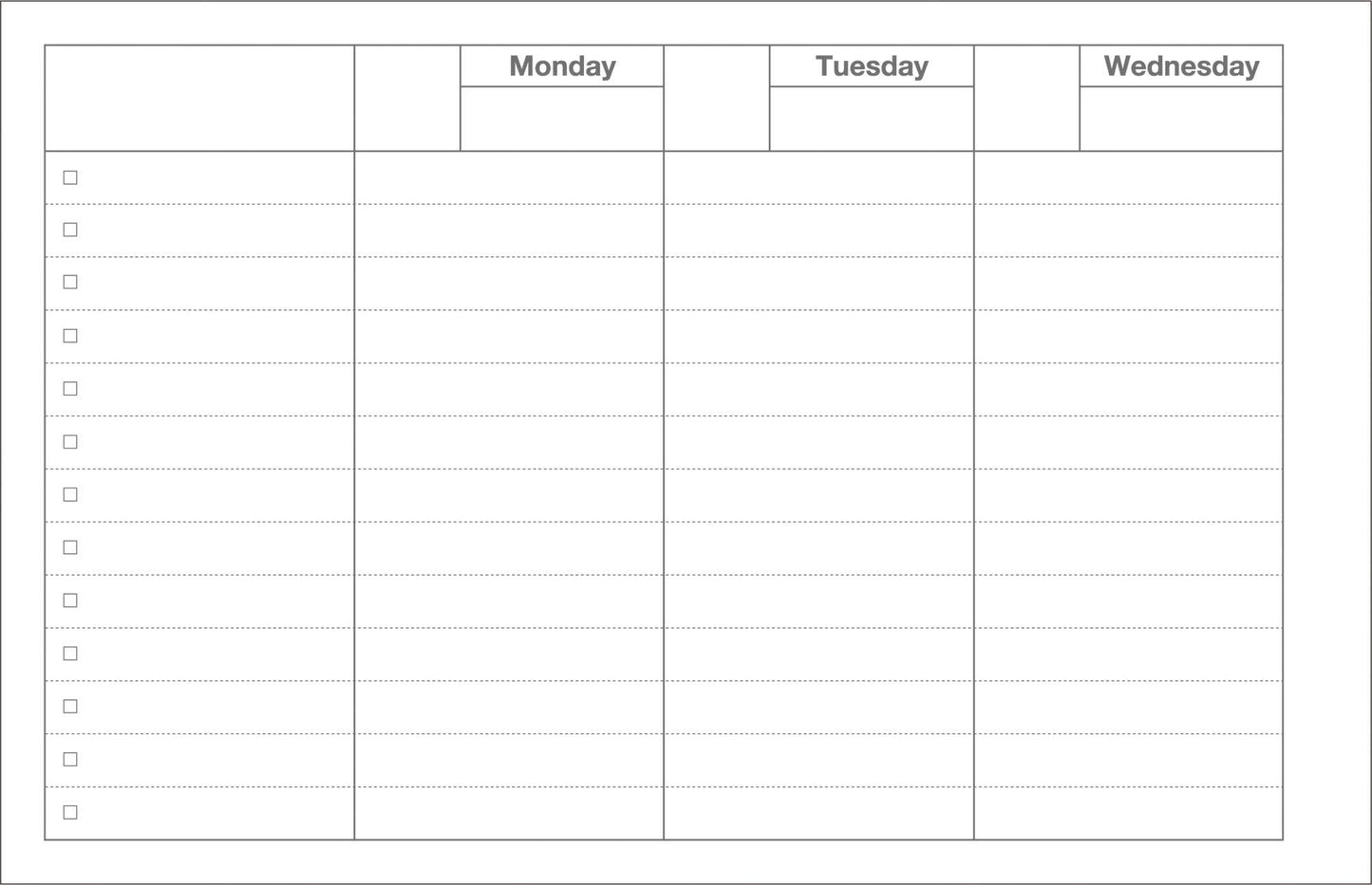 Mark's Dayfree Weekly Schedule《Light Pink》