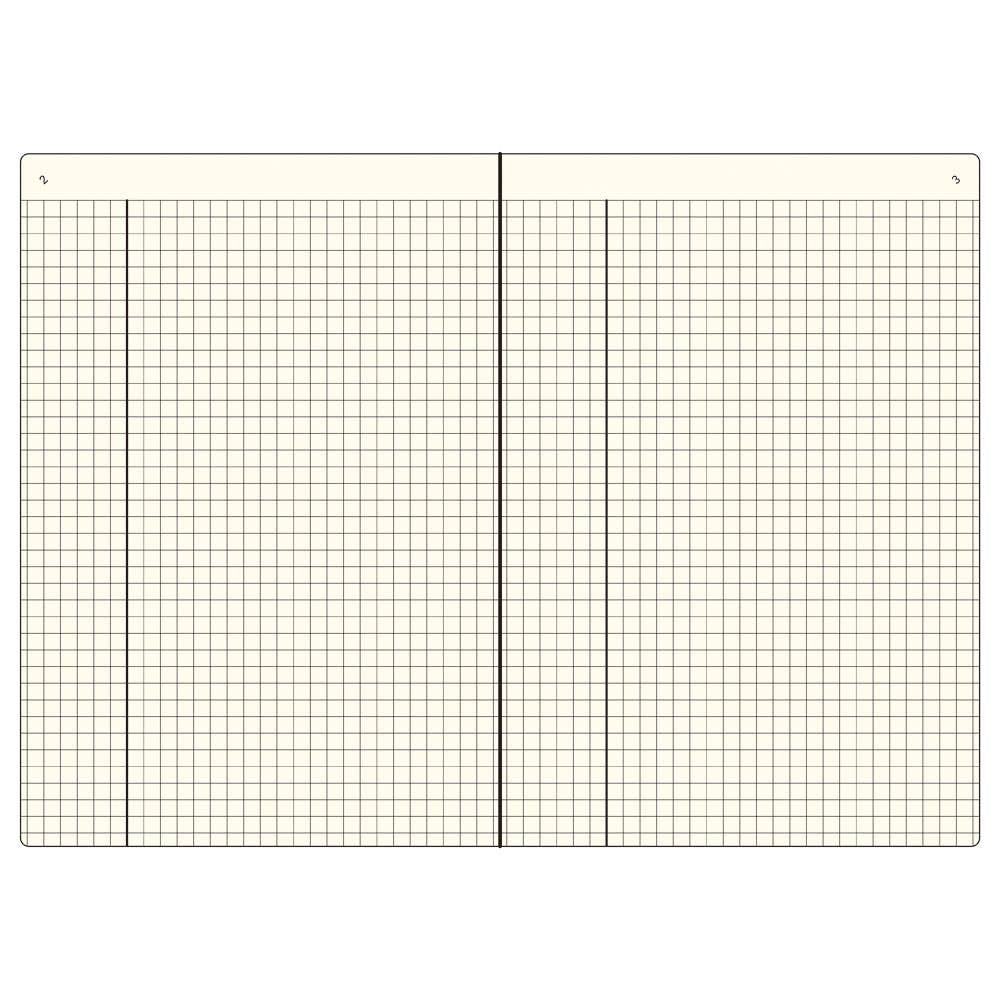 Isshoni. NoteBook Number A5 Grid : Black・Daigo