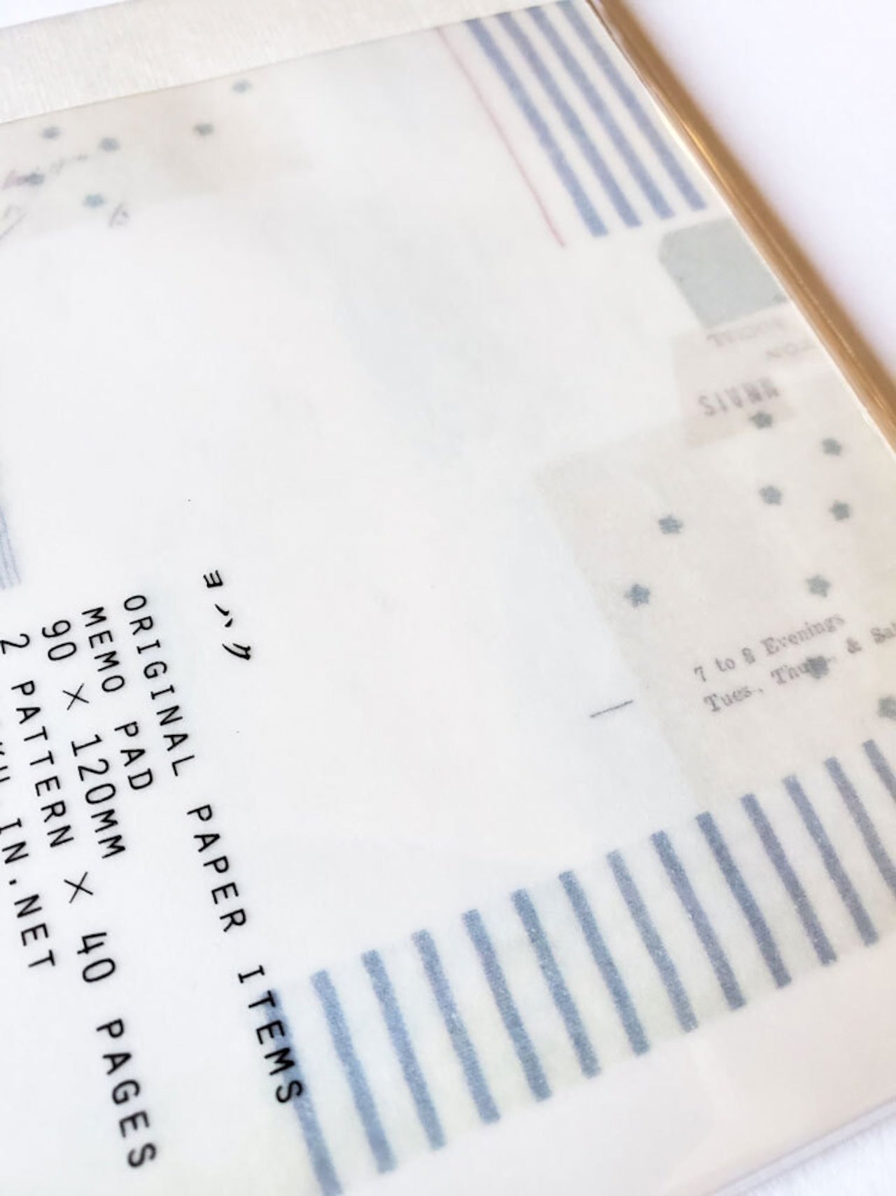 Check & Stripe Memo Pad · Yohaku
