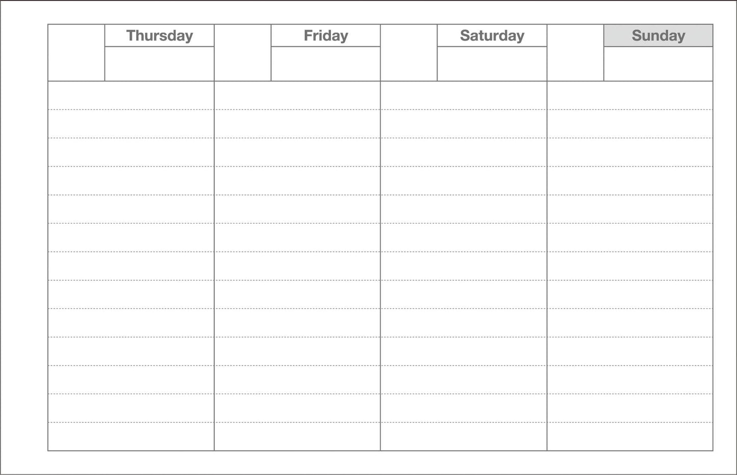 Mark's Day Free Weekly Schedule《Black》