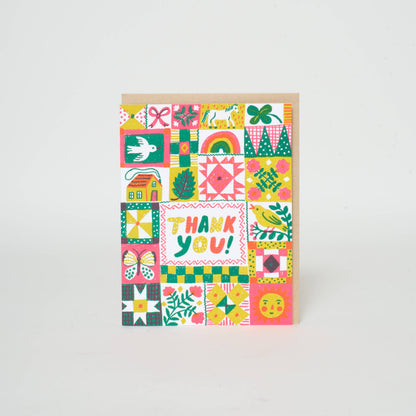 Folk Quilt Thanks Letterpress Card · Phoebe Wahl & Egg Press