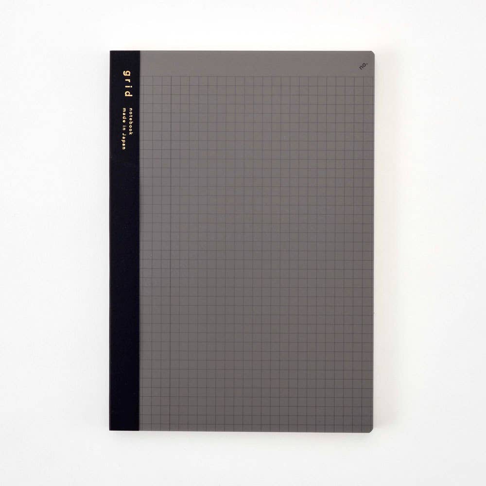 Isshoni. NoteBook Number A5 Grid : Black・Daigo