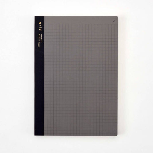 Isshoni. NoteBook Number A5 Grid : Black・Daigo