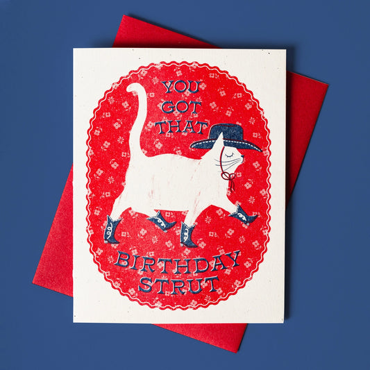 Birthday Strut Risograph Card · Bromstad Printing Co.
