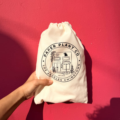 PPC Storefront Stamped Mini Drawstring Bag · Off White Canvas