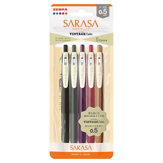 Zebra Sarasa Clip Vintage Pen Set《Set of 6》