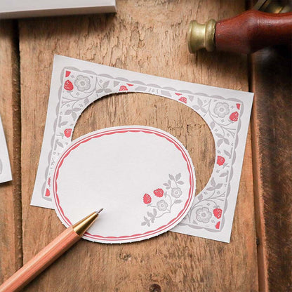 Strawberry Letterpress 2-way Memo Pad・Keibunsha & meriBUN