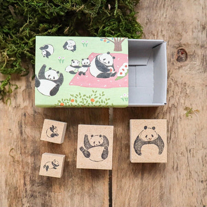Panda Matchbox Stamp Set・Keibunsha & meriBUN