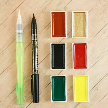 Irodori Kobako Gansai Tambi Watercolor Red Set · ZIG Kuretake