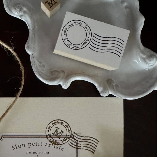 Postmark Motif Wooden Stamp・Mon petit artiste