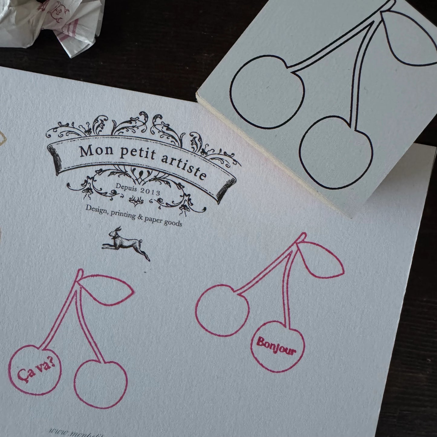Cerise (Cherry) Wooden Stamp・Mon petit artiste