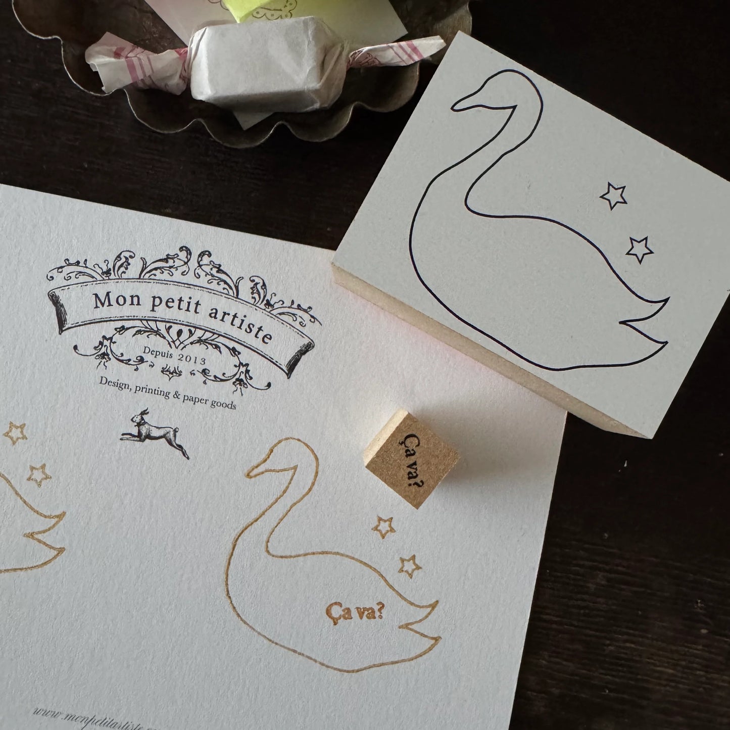 Le Cygne (Swan) Wooden Stamp・Mon petit artiste