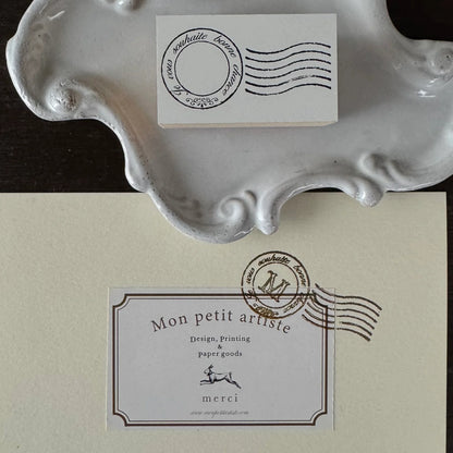 Postmark Motif Wooden Stamp・Mon petit artiste