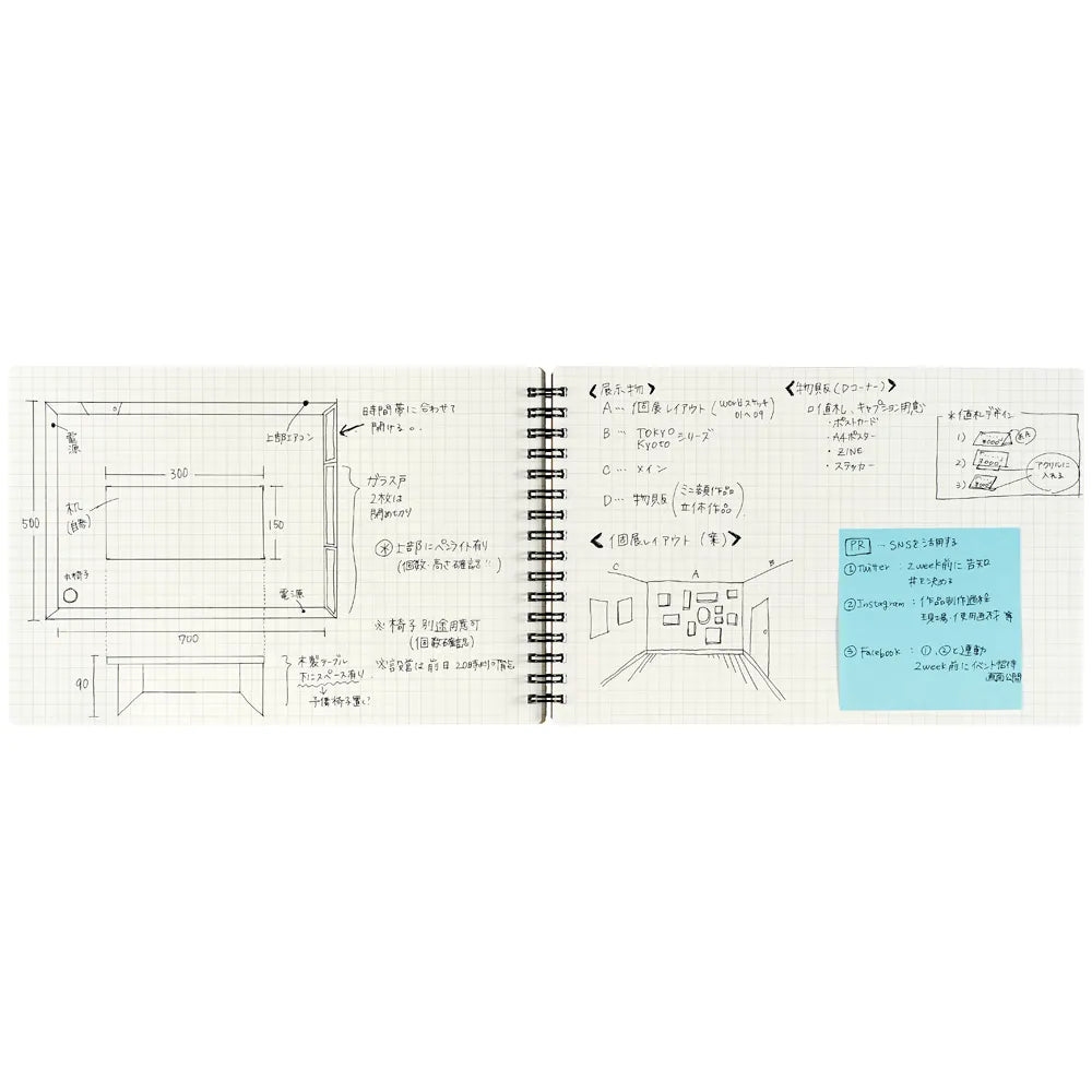Mnemosyne 5mm Grid A5 Twin Ring Memo Pad