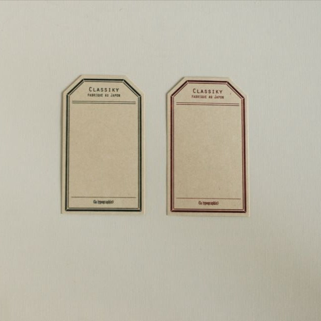 Letterpress Label Cards · Classiky