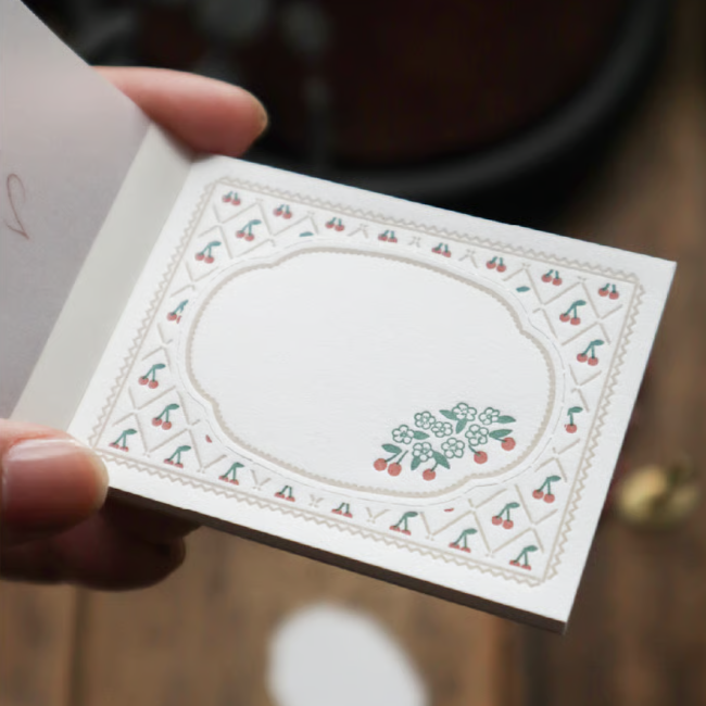 Cherry Pocket Letterpress 2-way Memo Pad・Keibunsha & meriBUN