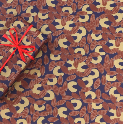 Almond x Cashew Nuts Pattern Wrapping Paper · Regaro Papiro