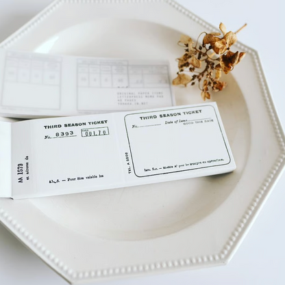 Ticket Black Letterpress Memo Pad · Yohaku