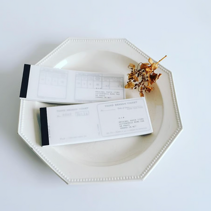 Ticket Black Letterpress Memo Pad · Yohaku