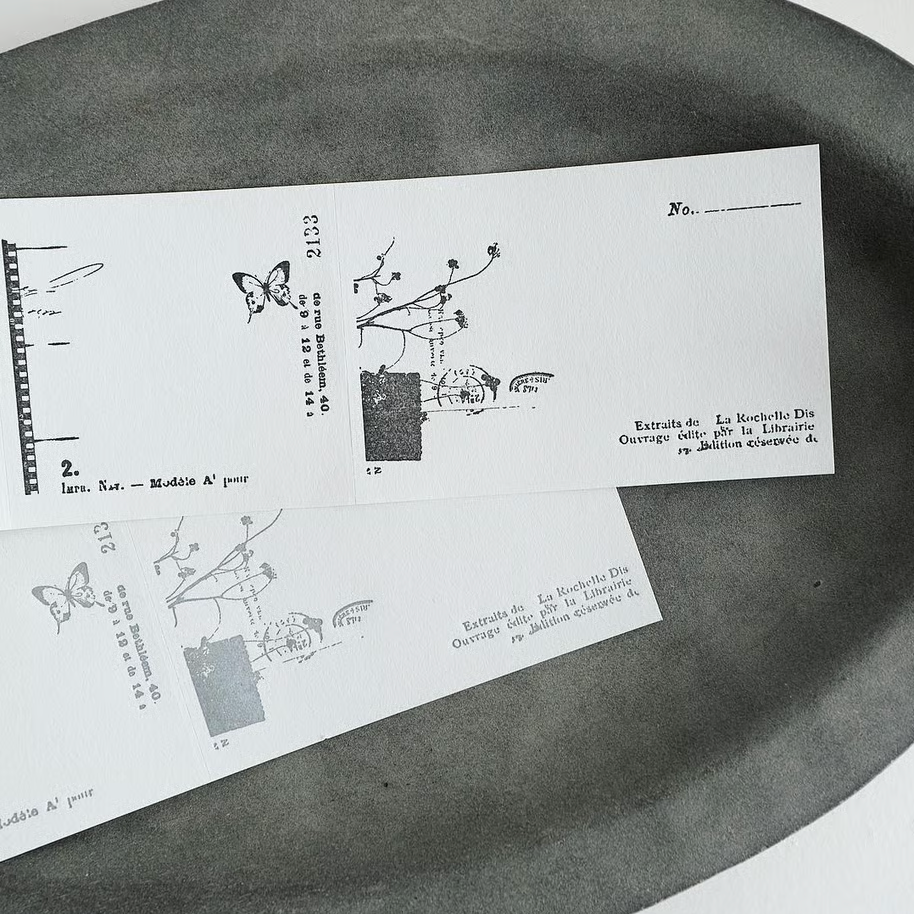 Nostalgy Black Letterpress Memo Pad · Yohaku