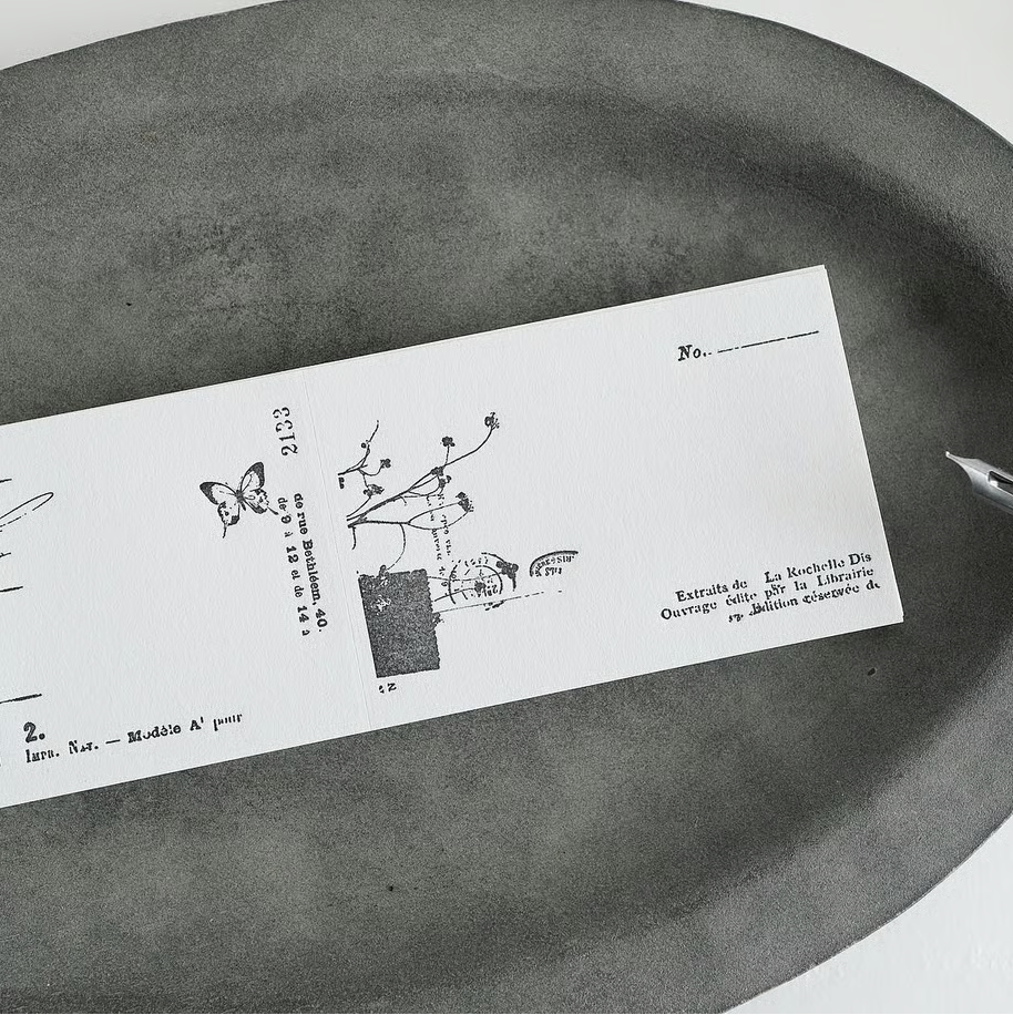 Nostalgy Black Letterpress Memo Pad · Yohaku