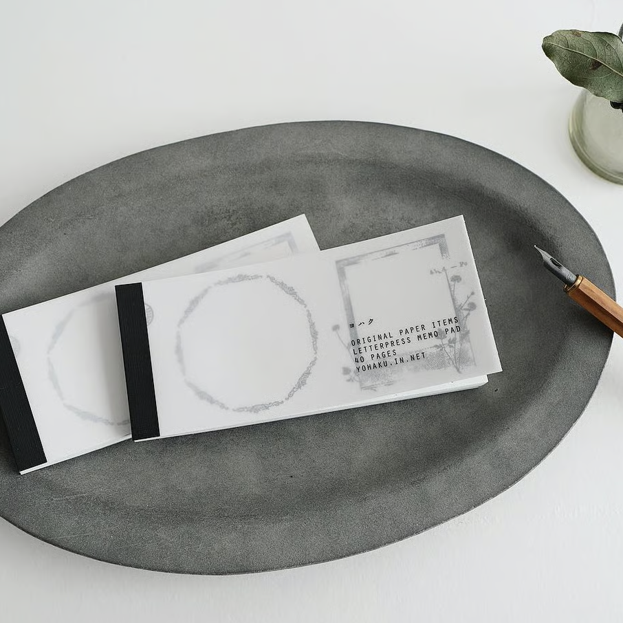 Collection Black Letterpress Memo Pad · Yohaku