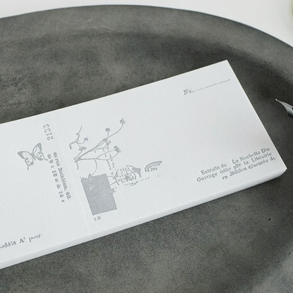 Nostalgy Grey Letterpress Memo Pad · Yohaku