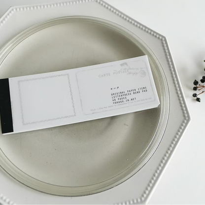 Carte Postal Black Letterpress Memo Pad · Yohaku