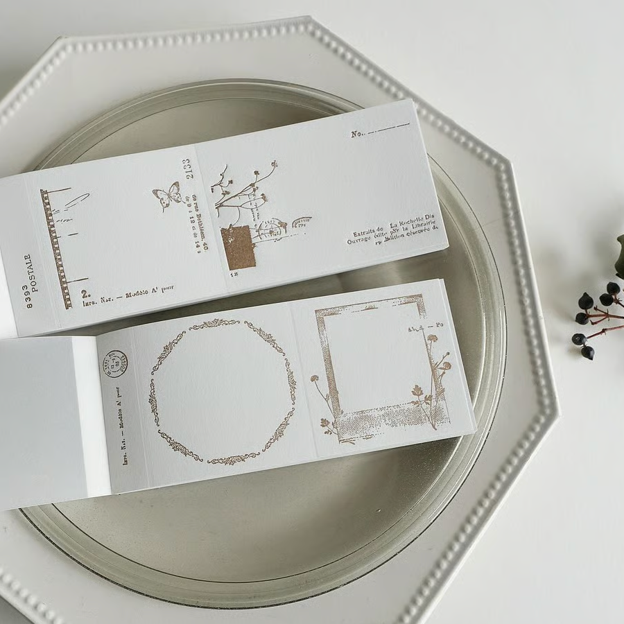 Nostalgy Bronze Letterpress Memo Pad · Yohaku