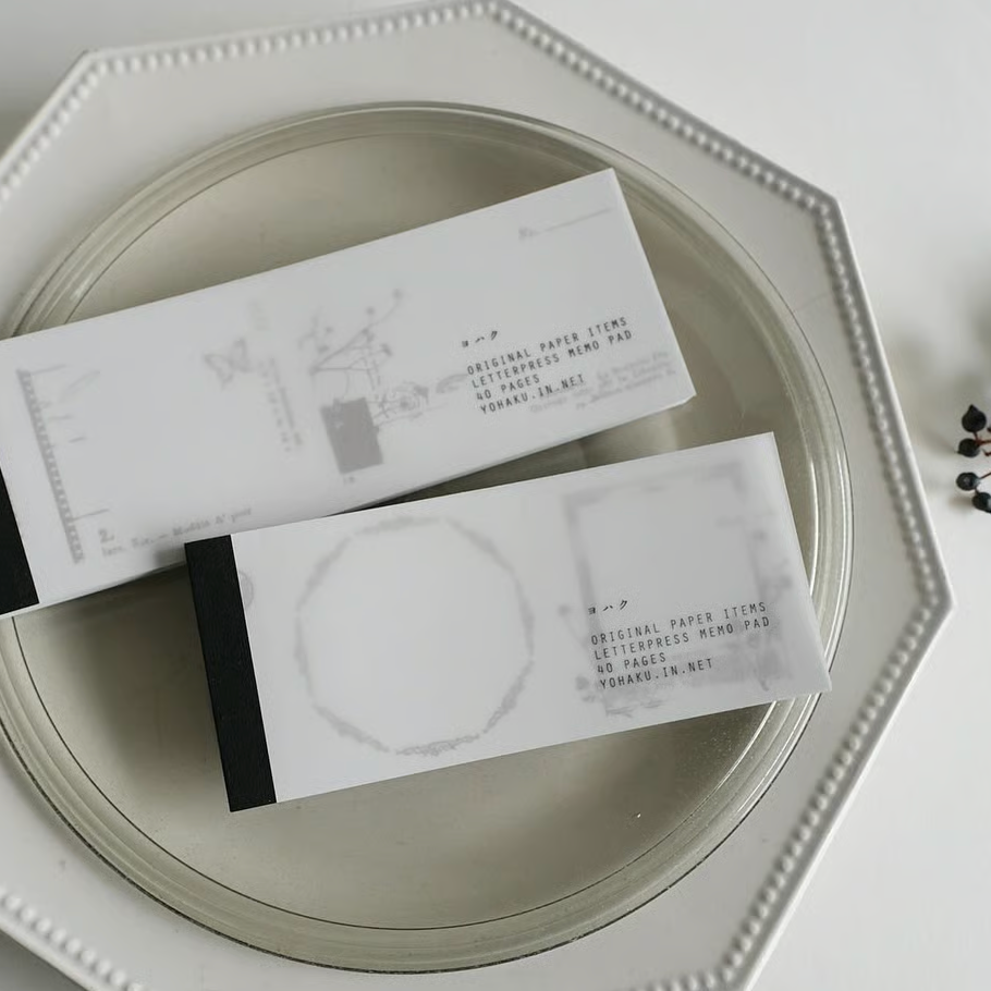 Nostalgy Bronze Letterpress Memo Pad · Yohaku