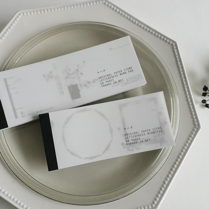 Nostalgy Bronze Letterpress Memo Pad · Yohaku