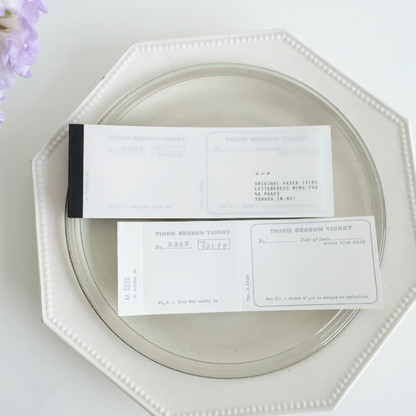 Ticket Grey Letterpress Memo Pad · Yohaku