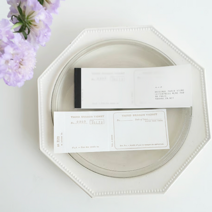 Ticket Bronze Letterpress Memo Pad · Yohaku