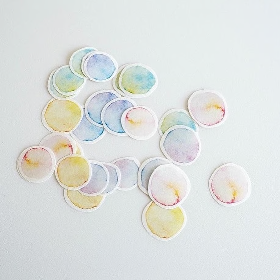 Watercolor Waltz Flake Stickers · Yohaku