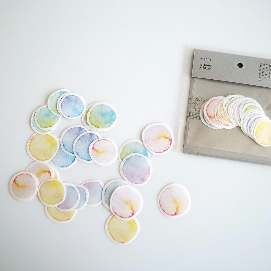 Watercolor Waltz Flake Stickers · Yohaku