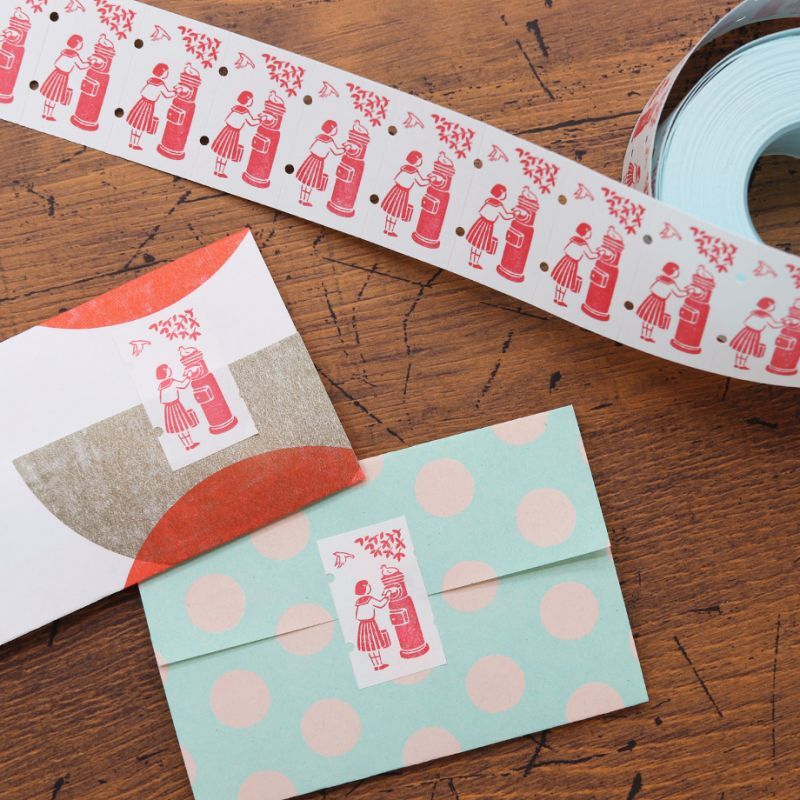 Rakui Hana 'Post and Girl'  Sealing Sticker Roll · 36Sublo