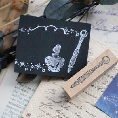 Glass Dip Pen Wooden Stamps・Keibunsha & meriBUN