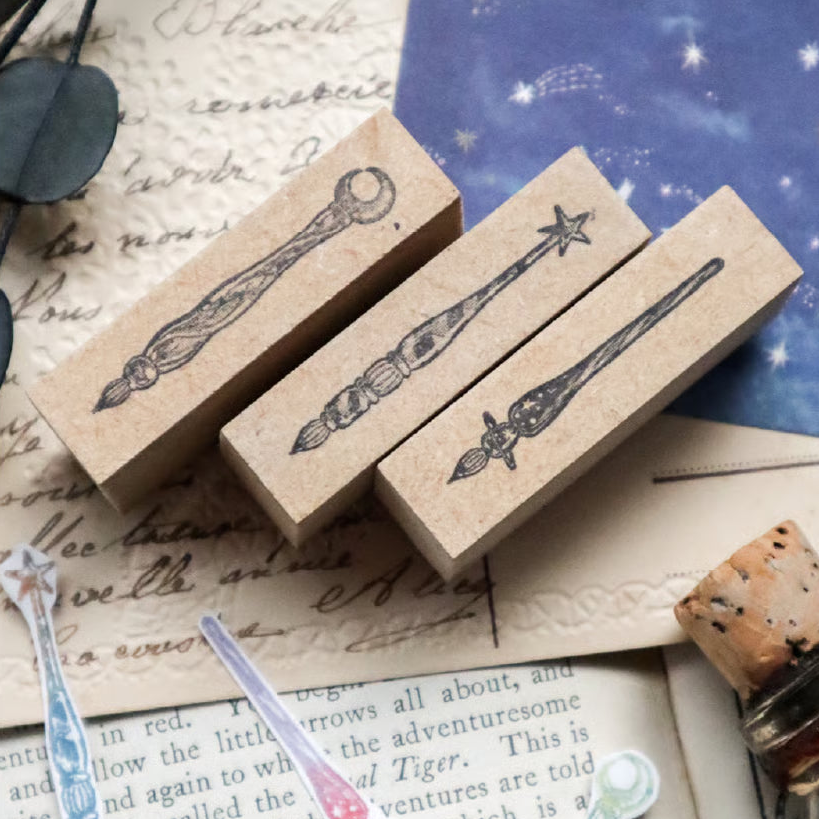 Glass Dip Pen Wooden Stamps・Keibunsha & meriBUN