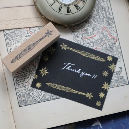 Glass Dip Pen Wooden Stamps・Keibunsha & meriBUN