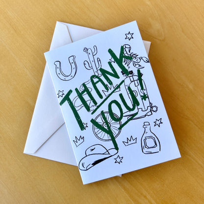 Western Thank You Mini Card 《Set of 6》 · Paper Plant Co