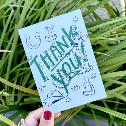 Western Thank You Mini Card 《Set of 6》 · Paper Plant Co