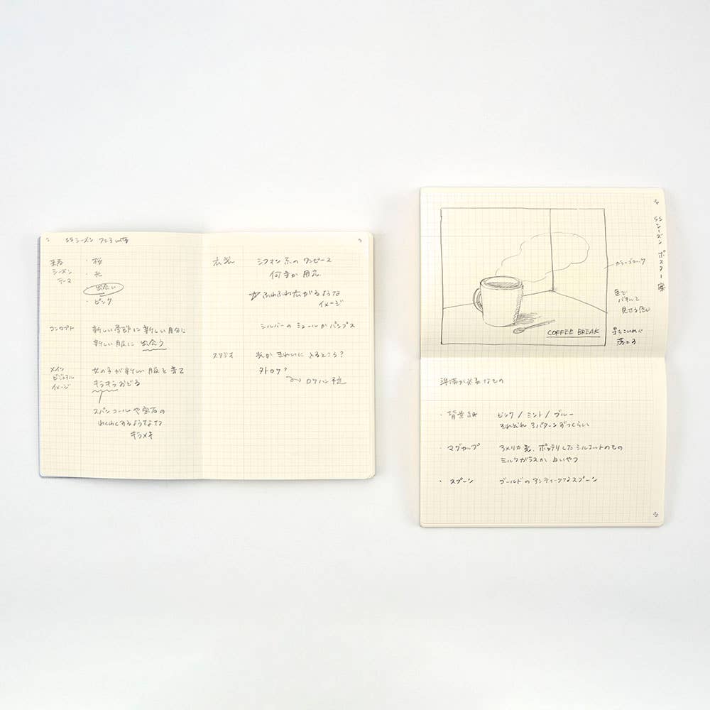 Isshoni. NoteBook Number A5 Grid : Black・Daigo