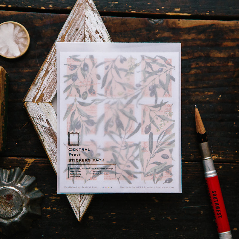Olive Branches Stamp Sticker Sheet · OURS Studio