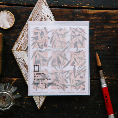 Olive Branches Stamp Sticker Sheet · OURS Studio