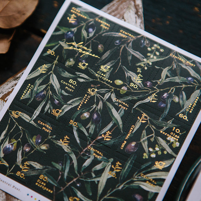 Olive Branches Stamp Sticker Sheet · OURS Studio