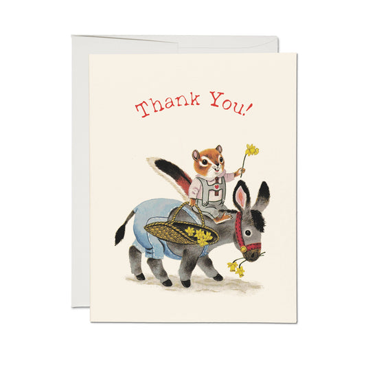 Richard Scarry Chipmunk and Donkey Thank You Card · Red Cap Cards