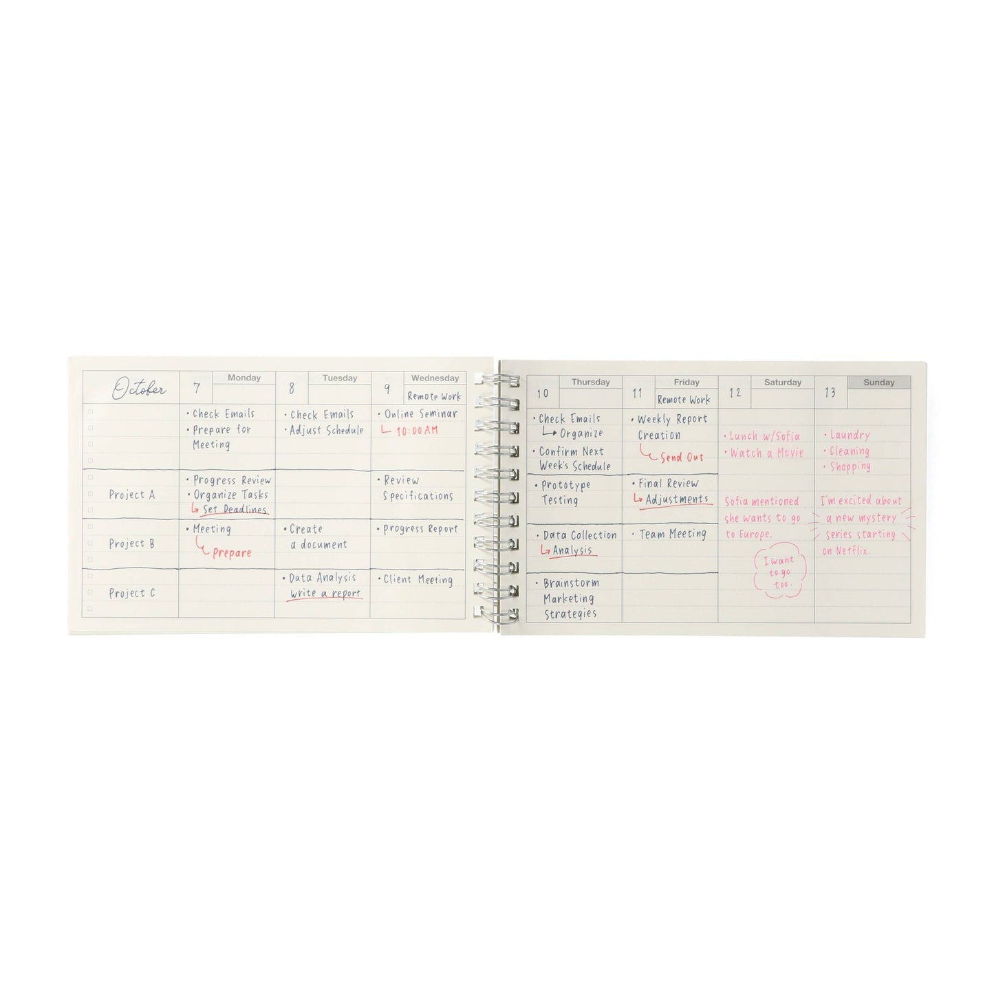 Mark's Day Free Weekly Schedule《Black》