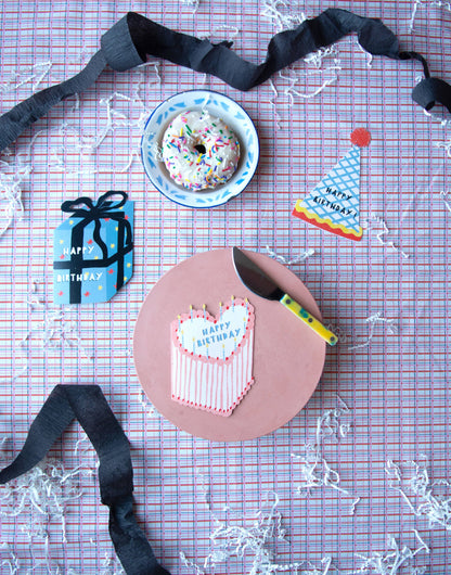 Heart Cake Birthday Die Cut Card · Isatopia